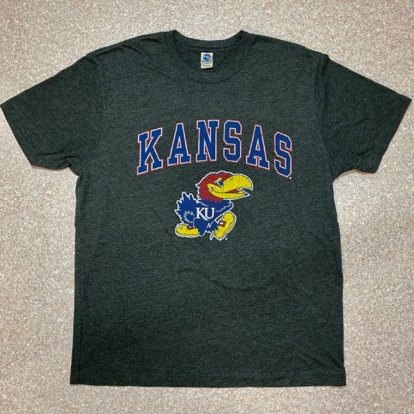 画像1: 「NEW AGENDA(ニュー アジェンダ)」KANSAS KU  カンザス大学 ジェイホークス クラックプリント Tシャツ (1)