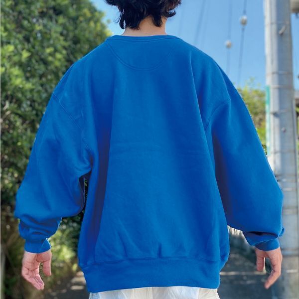 「Champion(チャンピオン)」目無し プレミアム リバースウィーブ PREMIUM REVERSE WEAVE ブルー スウェット トレーナー