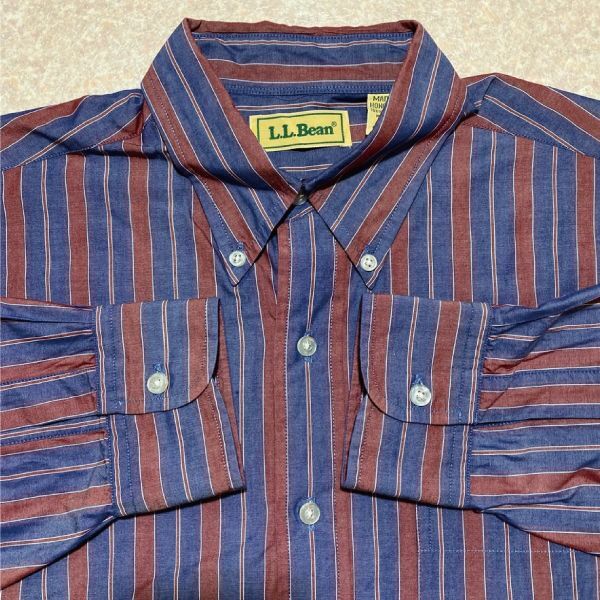 70s 80s L.L.Bean ダウンシャツ　ネイビー　L エルエルビーン