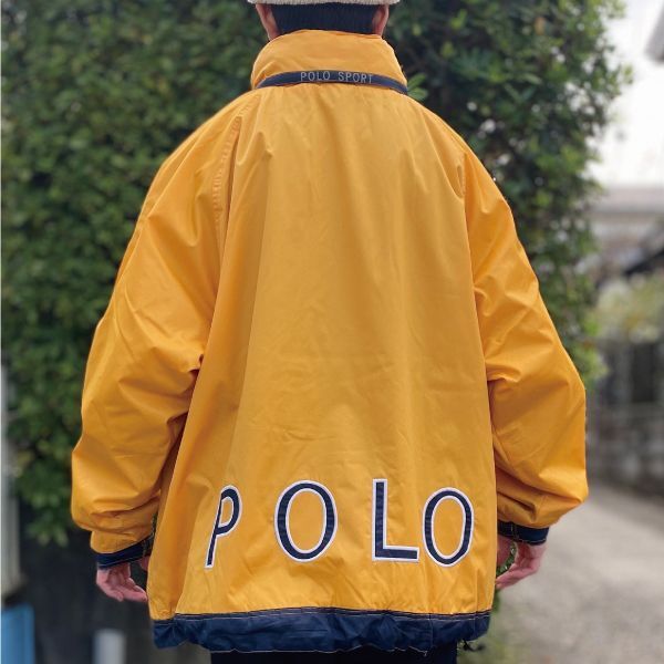 「POLO SPORT(ポロスポーツ)」90s XLサイズ フリースライニング ナイロン アノラックジャケット アノラックブルゾン 【送料無料】