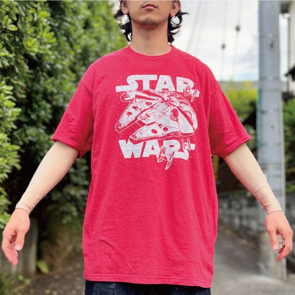 やすり 90´s スターウォーズ Tシャツ ミレニアムファルコン バックプリント 黒 M はあるが