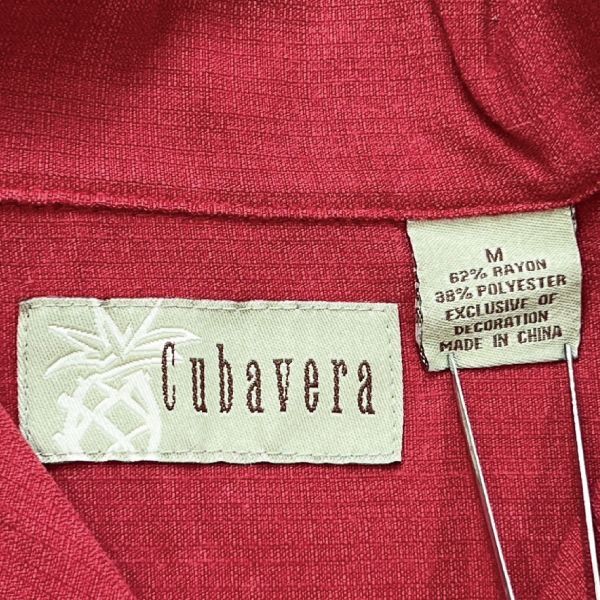 D CUBAVERA キューバシャツ　62%レーヨン　開襟シャツ　ライン
