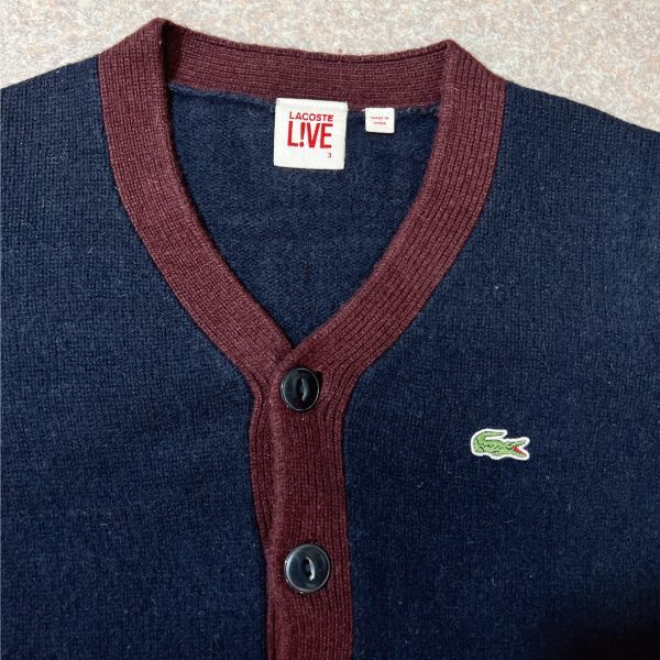 【美品】ラコステ ライブ/LACOSTE LIVE 長袖チェックシャツ　ワニ刺繍