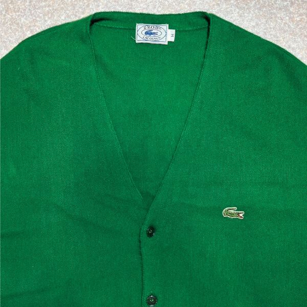 70s〜80s IZOD LACOSTE ラコステ 青ワニ ニット カーディガン