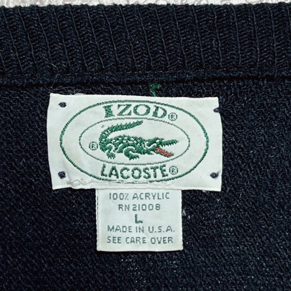 ラコステ IZOD LACOSTE アクリル プルオーバーニット【サイズL】【メンズ】